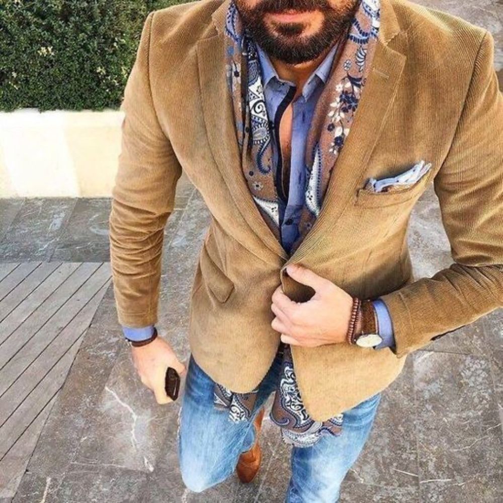 Vintage Tailoring by Hollister Company trendy Brown Corduroy Blazer Sport Coat - Picture 6 of 8